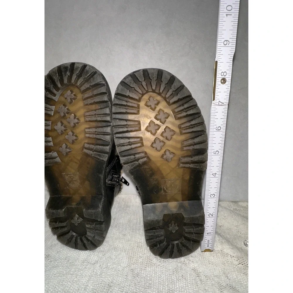 Dr Martens Kids‎ Black Leather Leopard Fur Lined Chelsea Boots